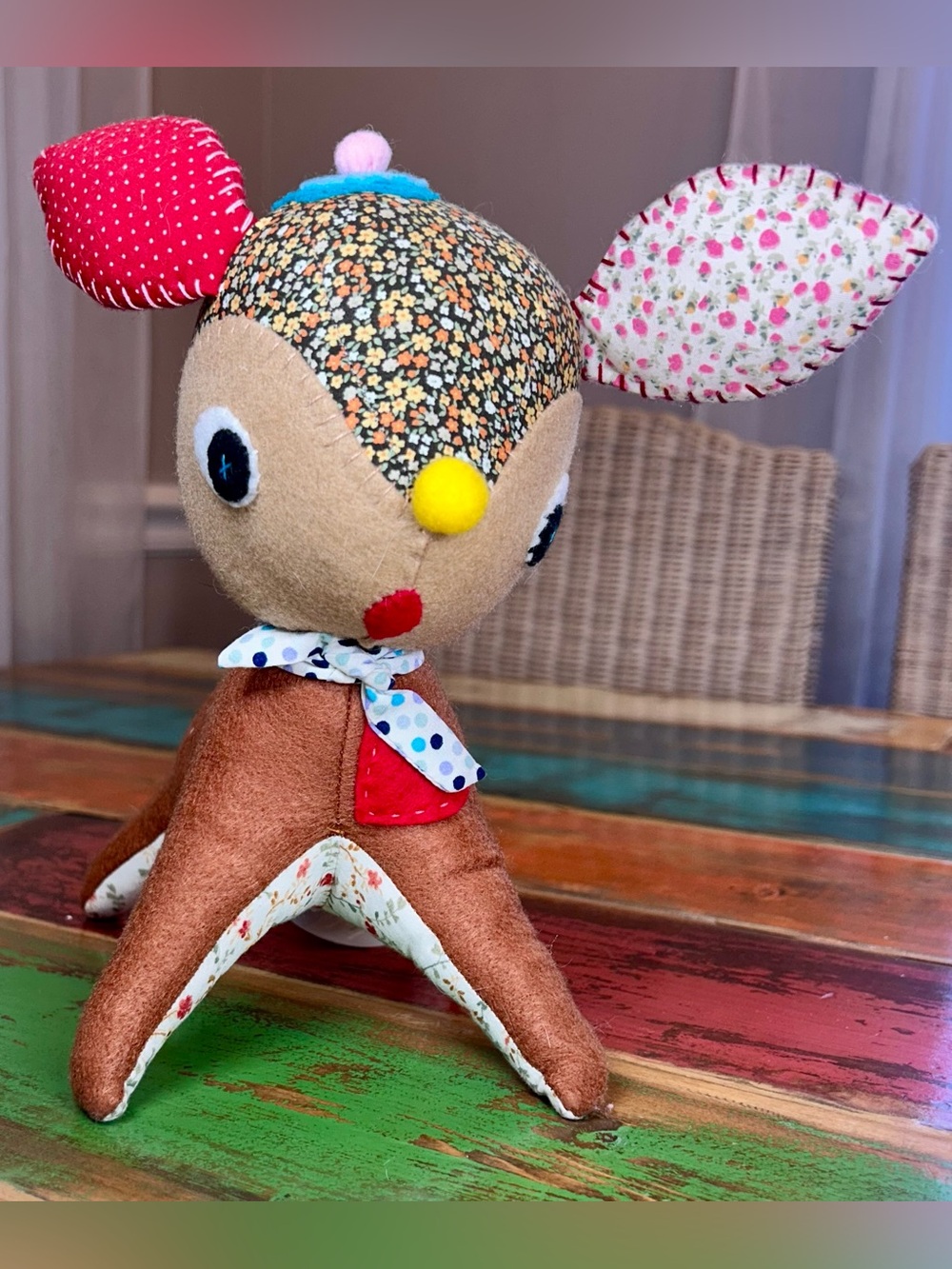 NEW Nook Nook Patchwork Deer Plush Toy Thailand Retired Woodland Boho